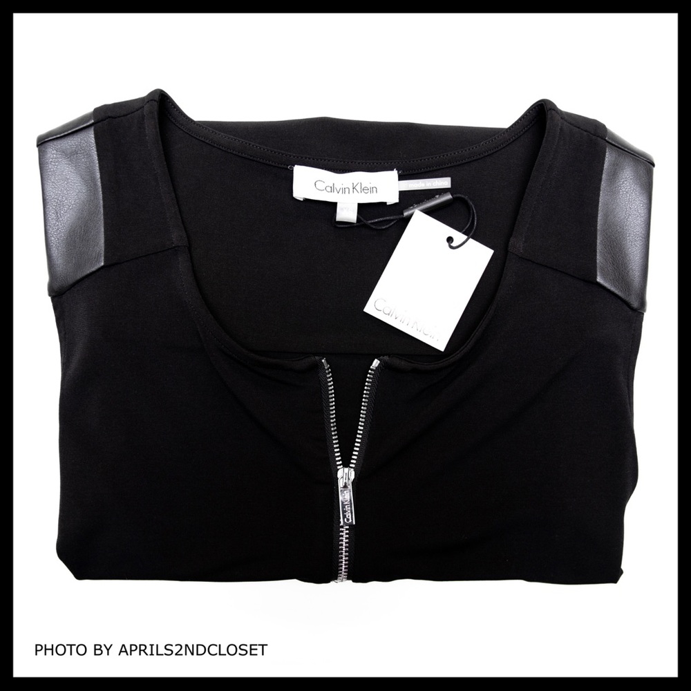 CK CALVIN KLEIN BLACK TANK SHEATH SHIFT DRESS A2C - Picture 6 of 8